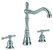 Bathroom Basin Faucet 8" Widespread Vanity Sink 2 Knob Tub Water w/ Pop-Up Drain