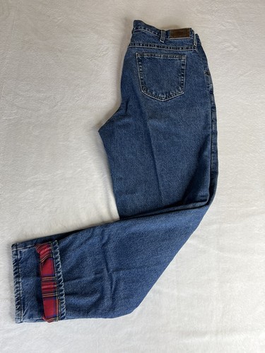 LL Bean Flannel Lined Jeans Mens Made 