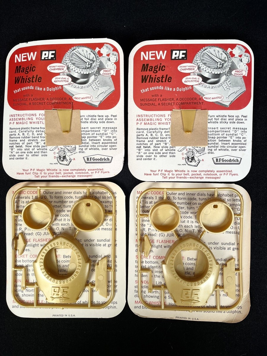 FOUR Vintage Magic Whistle Toys PF Flyers -BF Goodrich- Flipper