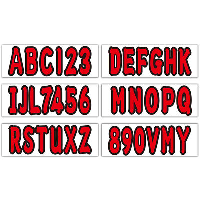 RED Sticker Decals A-Z Letters and 0-9 Numbers For Marine Boat | eBay