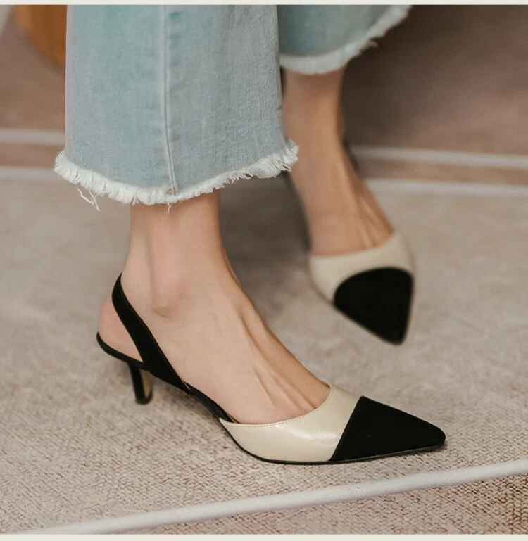 Mid heel deals slingback shoes
