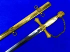 US Civil War Antique Ames Military Engraved Sword w/ Scabbard