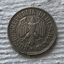 1954 D Germany 1 Deutsche Mark-Excellent Lightly Handle Coin