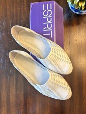 Vintage White Huarache Espirit Sandals, Shoes, 80s, Leather. 6 Wms, NOS With Box