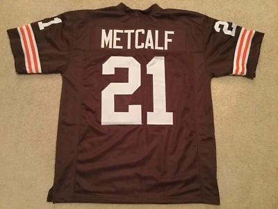 UNSIGNED CUSTOM Sewn Stitched Eric Metcalf Brown Jersey - M, L, XL, 2XL, 3XL