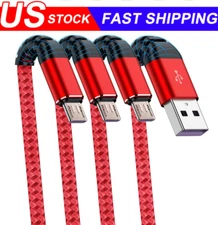4Pack Heavy Duty Micro USB Fast Charger Data Cable Cord For Samsung Android HTC