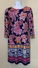 Eliza J Jersey Shift Dress Floral Half Sleeve Back Zipper EJ6M2466 Women's 2P