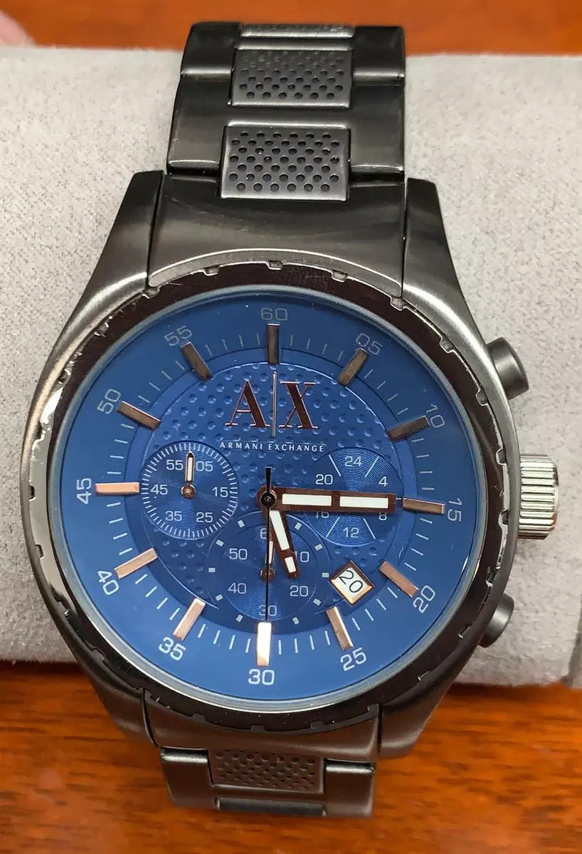 Armani Exchange Gents Black Steel Chronograph Bracelet Watch