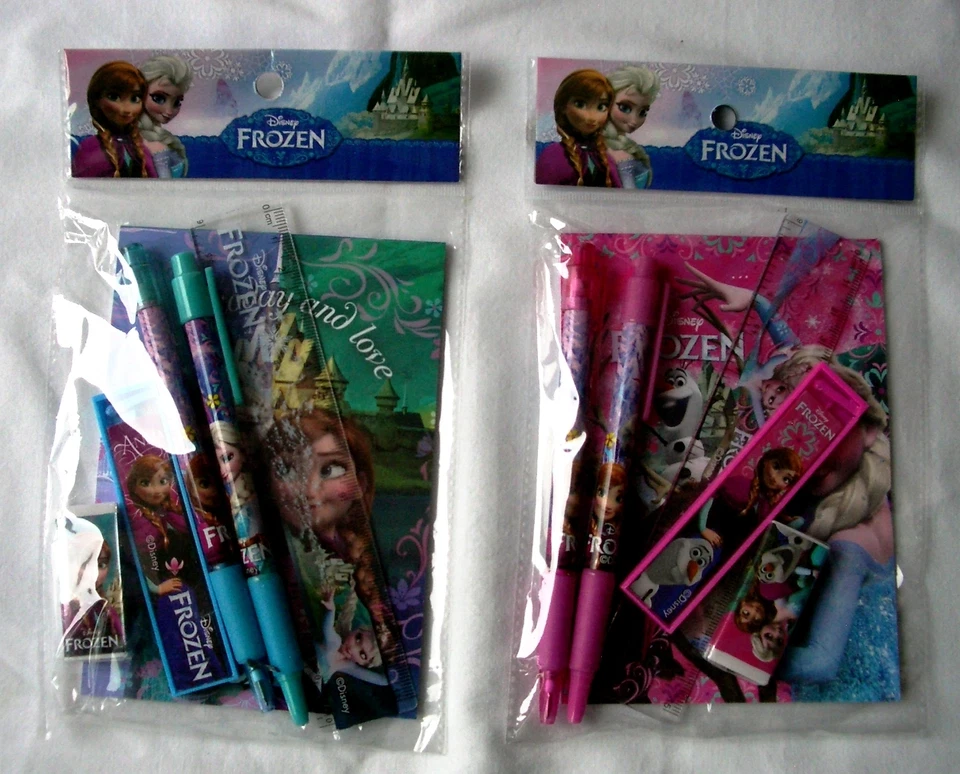 Frozen Disney Papelería Pluma Lápiz Cuaderno Regla Borrador Plomo Fiesta Bolsa Rellenos Foto 3 de 4