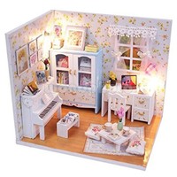 Diy Gifts Dollhouse Miniature Kit With Cover Wood Toy Doll House Room Birthday A Diy Gifts Dollhouse Miniature Kit With Cover Wood Toy Doll House Room Birthday A