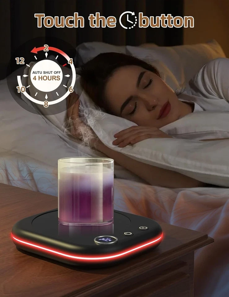 Cup Warmer Coffee Warmer for Desk with 3 Temperatures LCD 1-12h C494 - Image 4 of 4