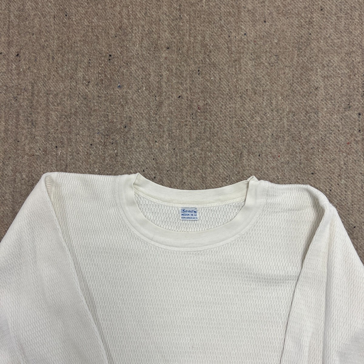 Vintage Sears Thermal Shirt Mens Small White 1960s Cotton | eBay