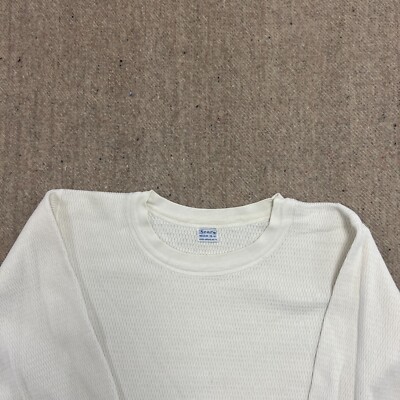 Vintage Sears Thermal Shirt Mens Small White 1960s Cotton | eBay