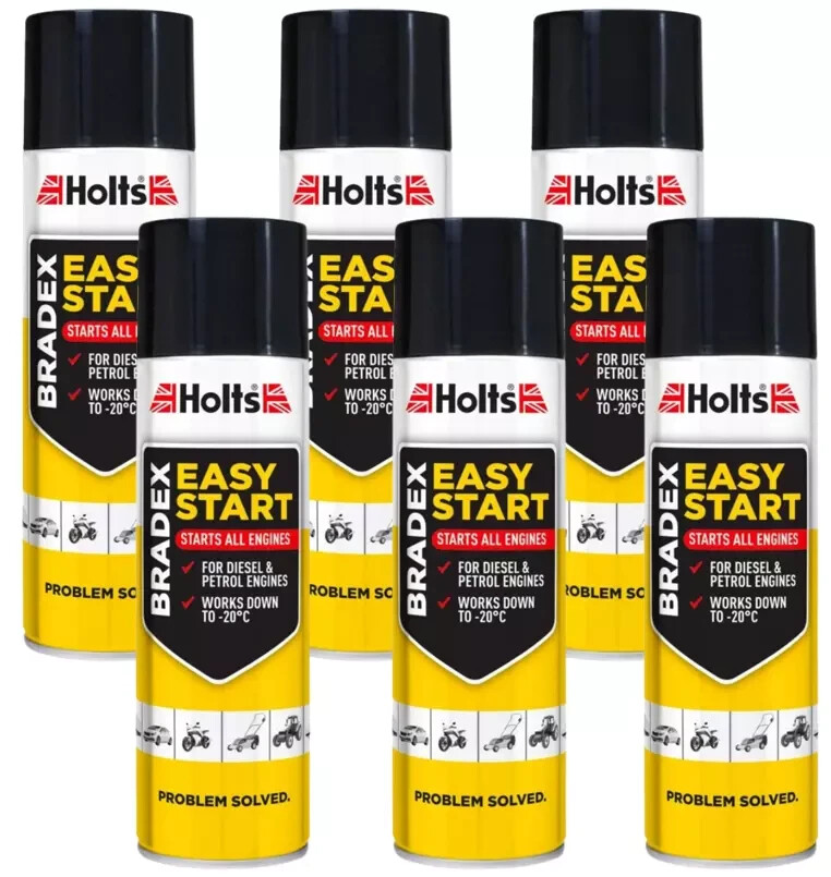 Holts Easy Start 6 Cans Spray Bradex Easy Start 300ml (BES1A)