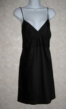 Gilligan  O' Malley sleepwear black satin with lace across bust nightie size L
