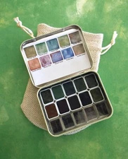 SCHMINCKE Mini Set Forest Tundra Super Granulating Watercolor 10 Colors Mint Tin