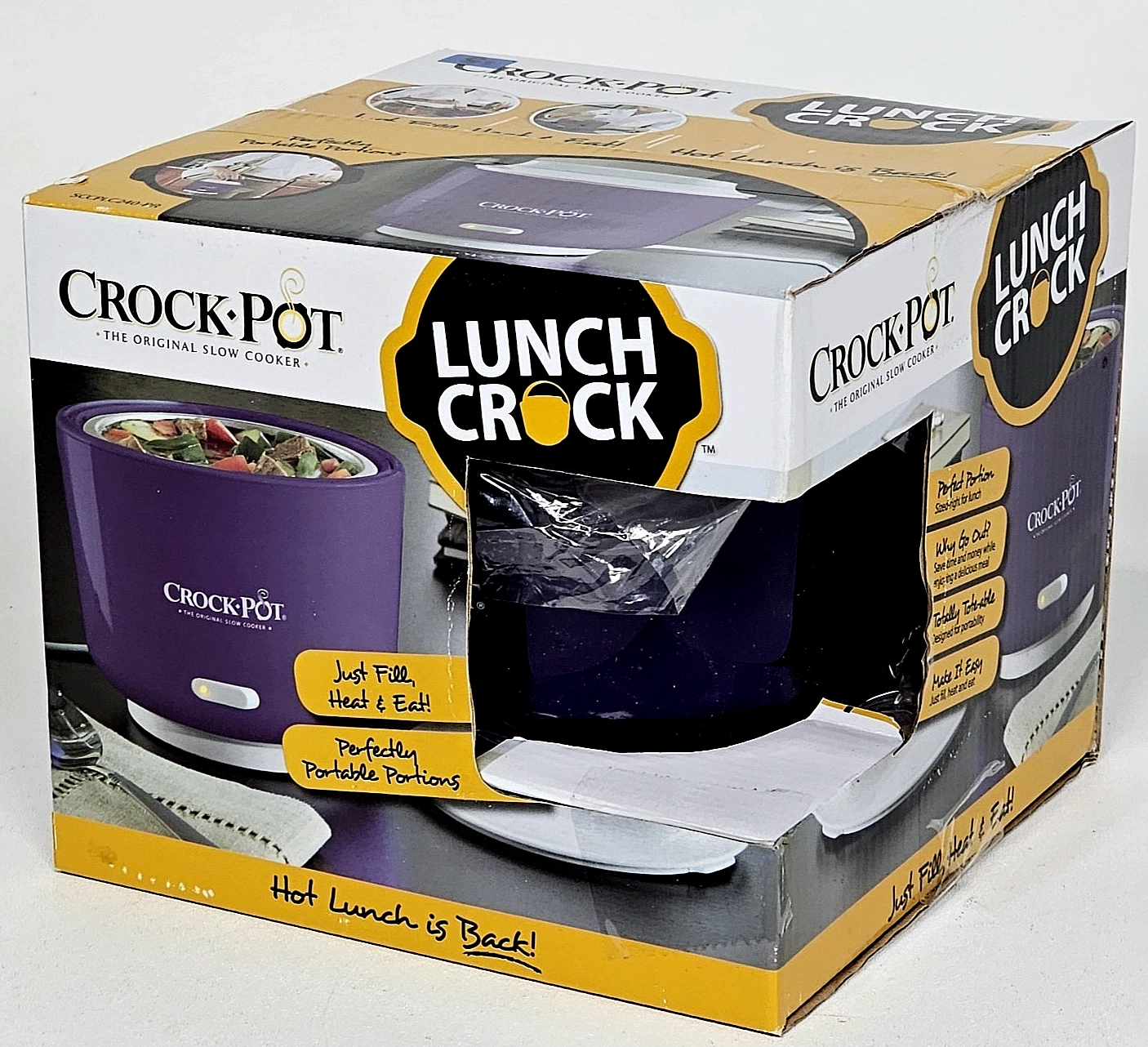 NEW Crock Pot Slow Cooker Travel Portable Electric Lunch Handle Lid Purple White
Opens in a new wind
