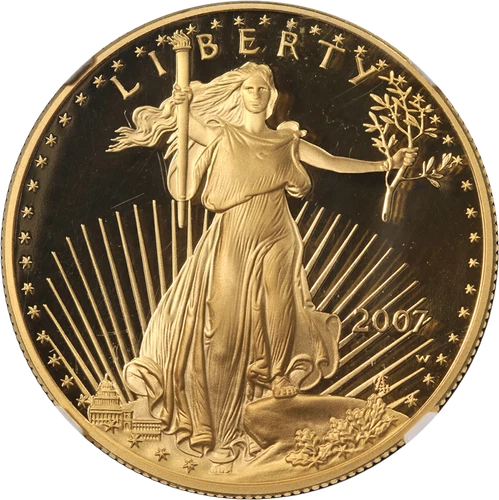 2007-W Gold American Eagle $50 NGC PF70 Ultra Cameo Edmund Moy Autograph