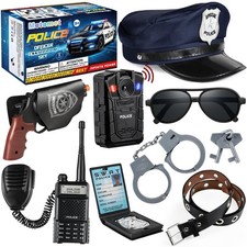 9Pcs Police Toys, Costume Accessories for Kids, Cop 01, Navy Blue