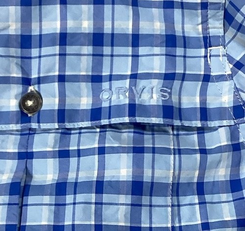 Camicia da pesca Orvis blu a quadri manica lunga con bottoni uomo media Gorpcore - Foto 5 di 10