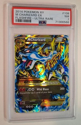 2014 POKEMON XY FLASHFIRE ULTRA RARE #108 M CHARIZARD EX PSA 7