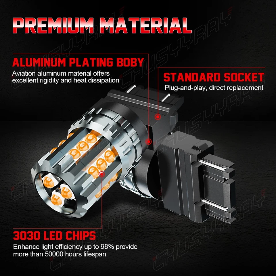 Lâmpada LED 3157 de seta frontal âmbar amarelo para Dodge Ram 1500 2500 3500 - Imagem 3 de 4