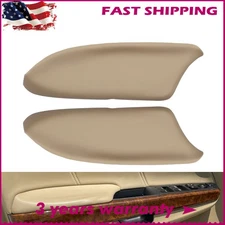 Pair Beige Leather Door Panel Armrest Front LH & RH For 2008-12 Honda Accord