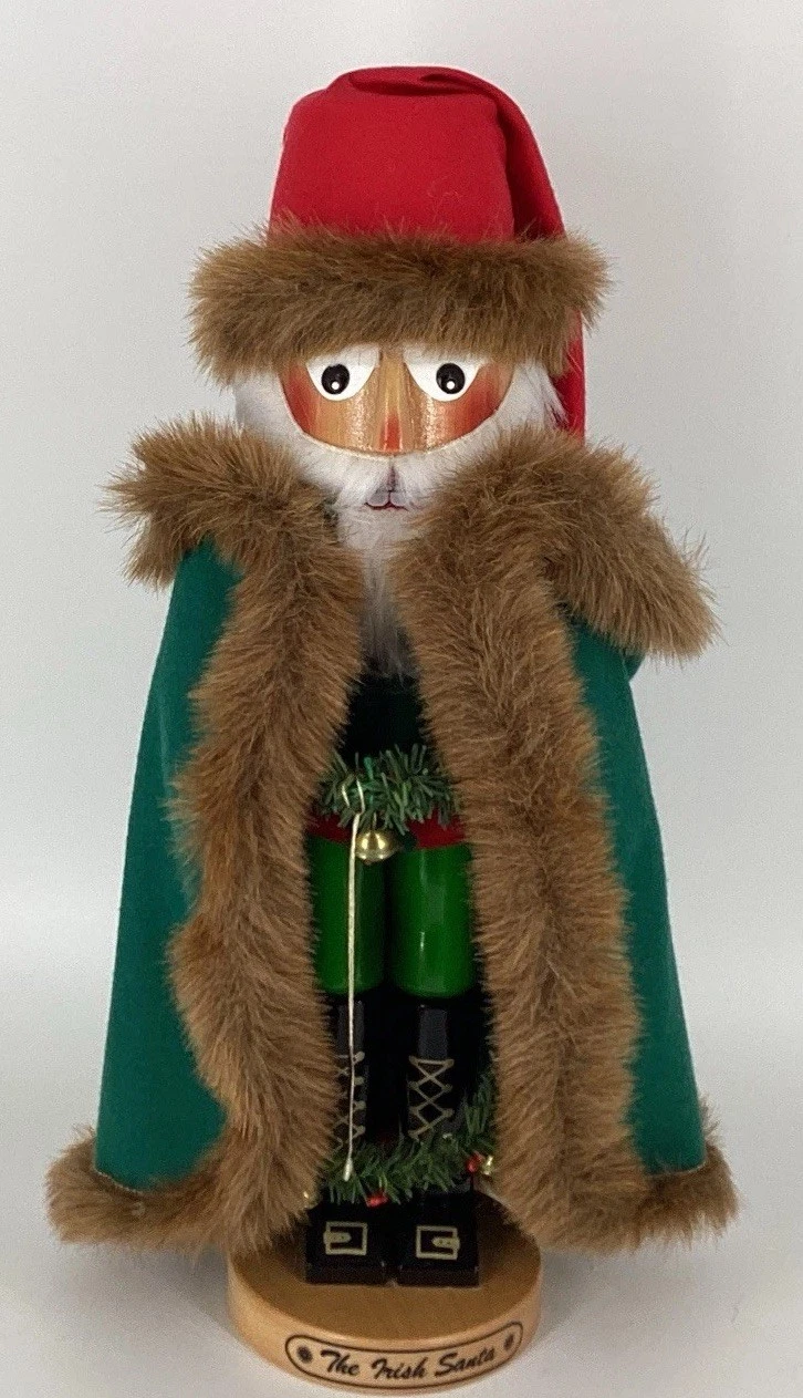 Steinbach Nutcracker Irish Santa Signed Wreath SHHF297 Germany Wooden Shamrock