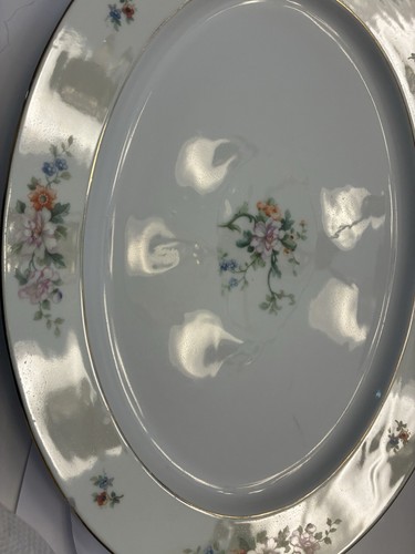 Vintage H&C HEINRICH & Co Selb Bavaria Floral Gold trim 11 3/4" Serving Platter - Picture 7 of 8
