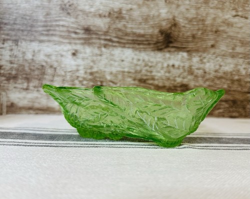 Vintage Urianium Indiana Glass Loganberry Dish Heart Glows Art Glass - Picture 4 of 7