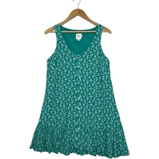The Nines by Hatch Dress Womens Small Green Floral Sundress Boho Festival Beach