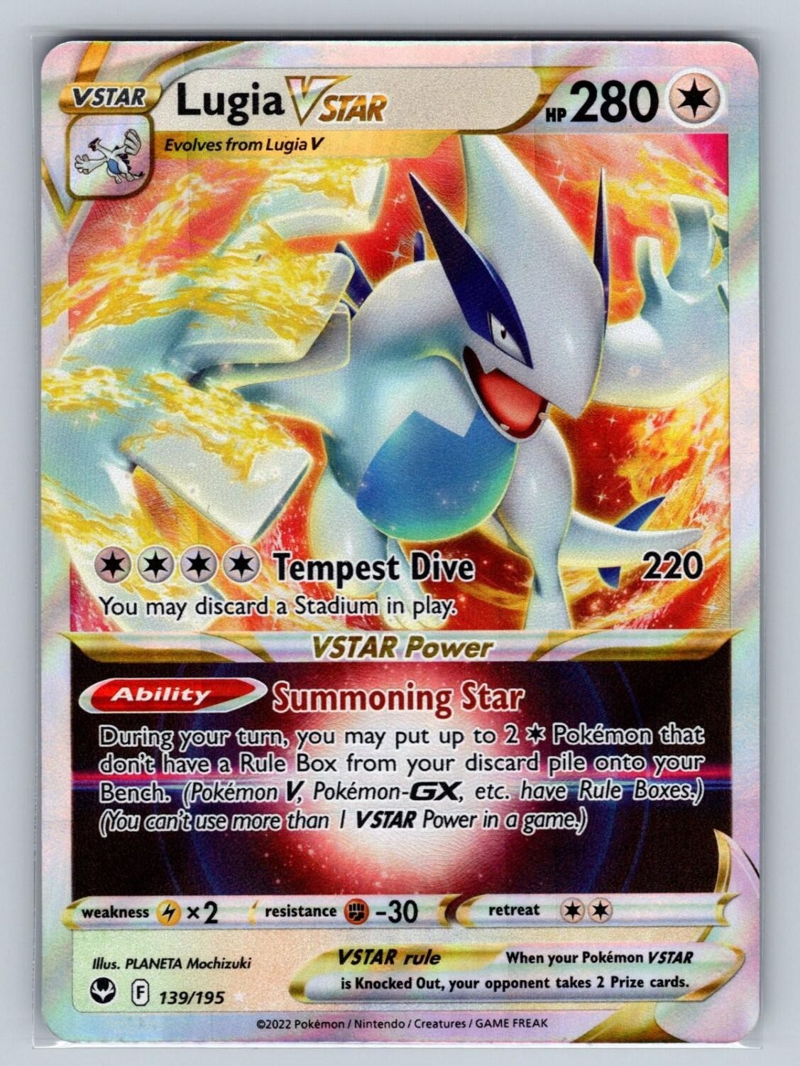 Lugia VSTAR 139/195 NM/M Holo Silver Tempest VSTAR Rare Pokemon T00759