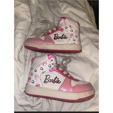 Barbie Pink and White High-Top Kids Sneakers - Size 13