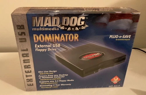 mad dog dominator external floppy drive MD-ED1F 3.5 1.44 mb new