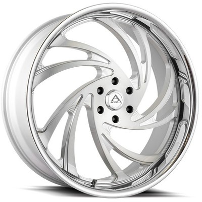 24x10''Azad Wheels AZ Drip Brushed Silver with SS Lip Rims