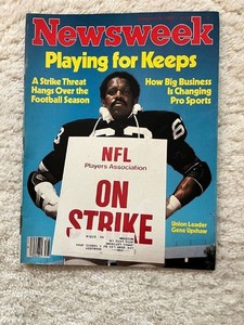 Newsweek Union Leader Gene Upshaw NFL Strike? 1982 Two Page Porsche Ad