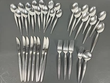 Ekco Eterna PRINCE Stainless Flatware MCM 35 Pieces Ecko Silverware Spoons Lot