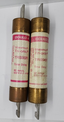 Lot of 2 - SHAWMUT GOULD Tri-onic  TRS90R 600V 90A TIME-DELAY  FUSE [RC 8-5]