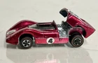 Vintage 1968 Hot Wheels USA REDLINE McLaren Magenta #4 Race Car Red Line Series