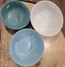 Over and Back Mixing Bowls Speckled Tan Robins Egg Style.