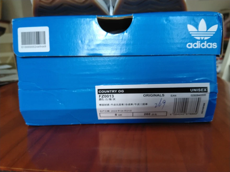 Neu Adidas Sneaker Country O G Unisex Gr. 42 UK 8 Weiss/Grün OVP Neu - Bild 4 von 4