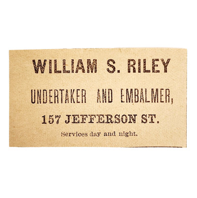 1895 William S Riley Undertaker Victorian Advertisement Passaic New Jersey F13M