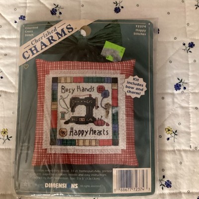 Busy Hands Happy Hearts Cherished Charms Cross Stitch 5'' Kit Dimensions72374 NIP