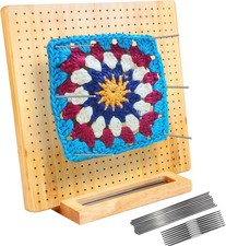 Granny Square Blocking Board - 12.6 Inch Crochet Blocking Board with 15 Steel.
