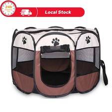 Portable Foldable Pet Tent Kennel Octagonal Fence Puppy Shelter Easy To Use