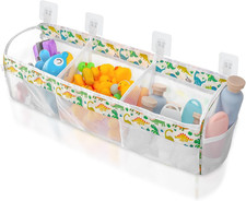 Dinosaur Bath Toy Storage Organizer, 3 Compartment Bath Toy Holder for Tubs with