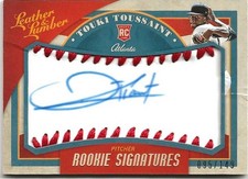 2019 Panini Leather & Lumber Touki Toussaint Auto RC 095/149 Atlanta Braves