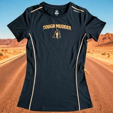 Merrell Tough Mudder Short Sleeve Athletic Top Womens Sz Medium Black Running