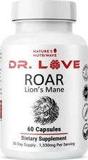 Dr. Love Roar Lion s Mane Mushroom Supplement Plant-Based Formula with Reishi in