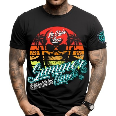 Vendetta Inc. Herren Rundhals Kurzarm T-Shirt schwarz Skull Sommer Time STB-1266